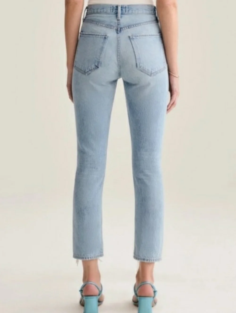 Agolde Riley High Rise Straight Crop Jeans In Shatter - Picture 2 of 8